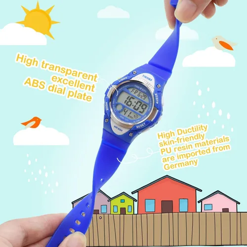 Miniatura 2 de Reloj digital deportivo para niños y niñas, resistente al agua, relojes electrónicos con alarma LED, cronómetro