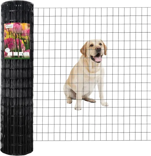 Miniatura 27 de FOREHOGAR Valla de alambre soldada con revestimiento de PVC negro de 24 pulgadas x 50 pies, 2 pulgadas x 3 pulgadas 16GA, rollo de cercado de borde