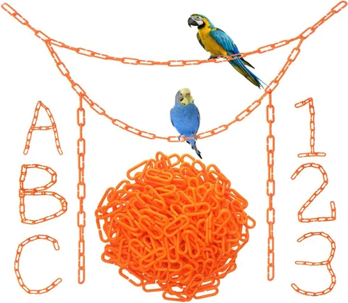 Miniatura 7 de 200 piezas de eslabones de plástico negro y juguetes - Clip en C entrelazado para jaula de pájaros accesorios para periquitos, planeadores