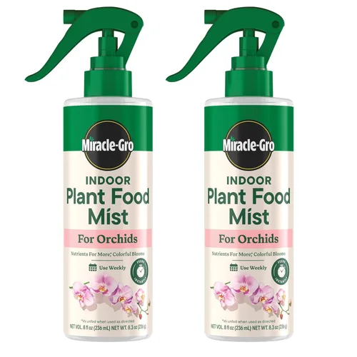 Miracle-Gro Rocío de alimentos para plantas de interior para orquídeas, alimento para plantas de orquídeas, 8 onzas líquidas, paquete de 2 Niebla
