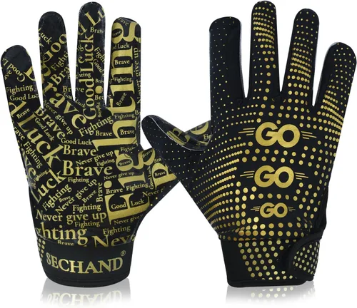 Miniatura 7 de Guantes de fútbol para niños jóvenes, guantes receptores transpirables antideslizantes para adolescentes, entrenamiento escolar