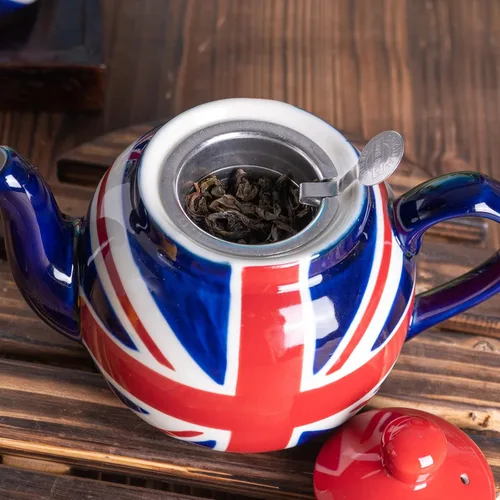Miniatura 4 de London Pottery Tetera con infusor, cerámica, pintado a mano Union Jack Edición Limitada, 2 tazas (20.3 fl oz)