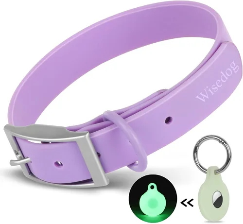 Miniatura 10 de Wisedog Collar de perro impermeable: ajuste múltiple de 7 a 23.6 pulgadas, correa recubierta de goma suave, fácil de limpiar, para perros pequeños