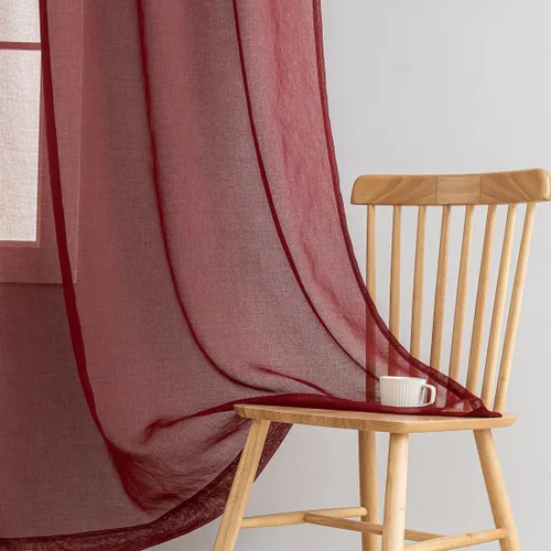 Miniatura 94 de Cortinas para ventana cortinas blancas traslúcidas de 90 pulgadas de largo, 2 paneles de cortinas de tul, paneles de ventana para cortinas de Blanco