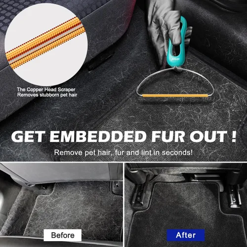 Miniatura 7 de Removedor de Pelo para Mascotas, Paquete de 3, Removedor de Pelo de Perros y Gatos, Limpiador de Pelusa Profesional, Herramienta de Eliminación
