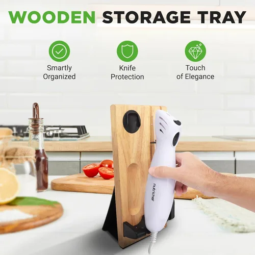 Miniatura 3 de NutriChef Rebanador Eléctrico de Pavo Cuchillo de Cocina Para Acción de Gracias Cortador de Alimentos Eléctrico Portátil Juego de Cuchillos