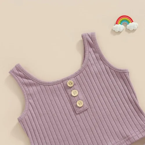 Miniatura 5 de Ropa de verano para niña pequeña, con estampado de margaritas, sin mangas, con volantes, pantalones cortos
