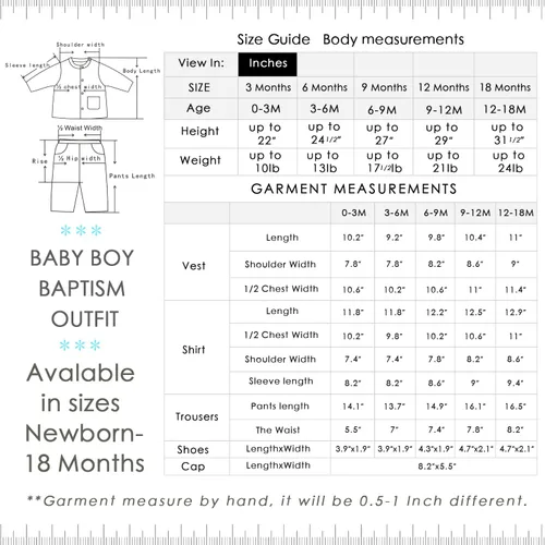Miniatura 6 de Booulfi Baby Boy's 5 Pcs Set Christening Baptism Outfits Long Sleeve Suit