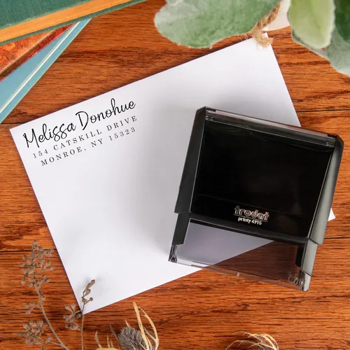 Miniatura 7 de Sello de dirección personalizado - Auto entintado - Sello de dirección de retorno, Púrpura (Purple Ink) L