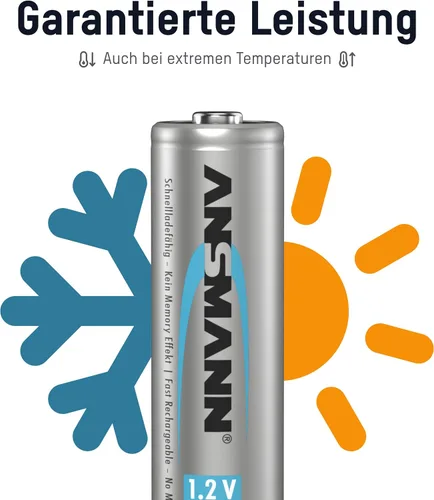 Miniatura 4 de ANSMANN maxE Baterías AA recargables de 2500 mAh de baja autodescarga NiMH AA batería precargada para control remoto, controlador, linterna, etc.