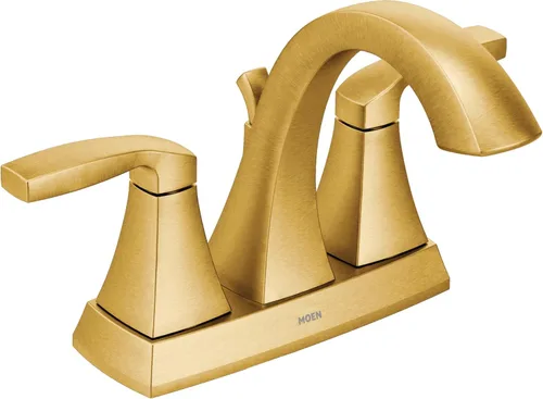 Moen Voss 6901BG - Grifo de baño de arco alto de transición de oro cepillado para instalación de 4 pulgadas y 3 agujeros, 6901BG