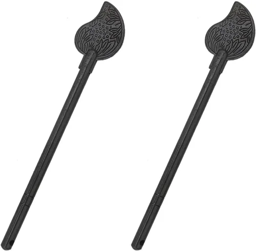 Miniatura 8 de Antrader Pasador de bloqueo de bronce, 4.3 in, forma de hoja de metal para el hogar, estilo retro, pestillo de llave de gabinete, pasador de bloqueo
