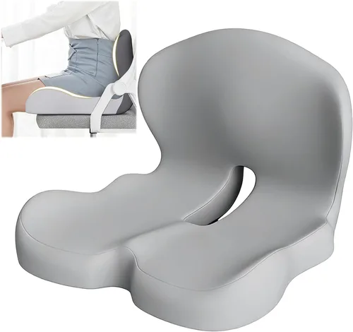 Miniatura 8 de Cojín ortopédico, cojín de asiento para silla de oficina y automóvil, cojines ergonómicos de espuma viscoelástica en forma de L, soporte lumbar