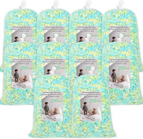 Miniatura 26 de Relleno de saco de frijoles Garifon, 9.1 kg de relleno de espuma viscoelástica triturada, relleno para silla de saco de frijoles, relleno de saco