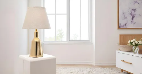 Miniatura 7 de Aspen Creative 32426A, pantalla de lámpara de construcción de araña con forma de imperio de transición en color beige, 9 pulgadas de ancho
