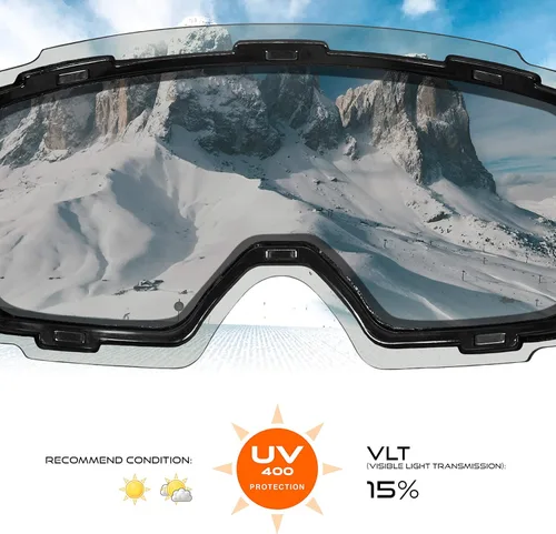 Miniatura 5 de STOMP Gafas de esquí PRO – sin marco, lente intercambiable, 100% protección UV400, gafas de nieve para hombres y mujeres OTG