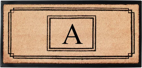 Miniatura 57 de A1HC - Tapete de puerta con monograma de fibra de coco natural para puerta delantera, 24 x 48, felpudo duradero tratado anti-desprendimiento
