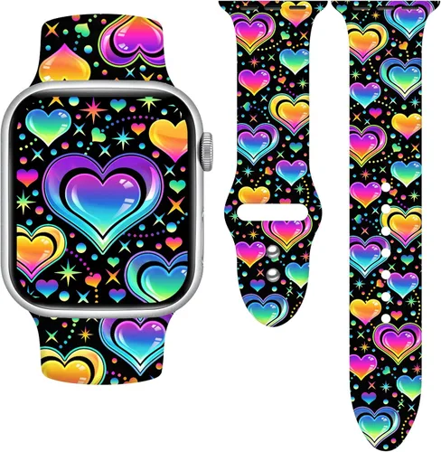 Miniatura 34 de Correa de reloj Holidays compatible con Apple Watch Series 11 10 9 8 7 6 5 4 3 Ultra SE para mujeres y hombres, correa de calabaza de silicona suave