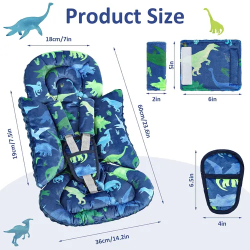 Miniatura 5 de TANOFAR Soporte de Cabeza para Asiento de Coche para Bebé - Inserto para Asiento de Coche Infantil para Niñas y Niños Recién Nacidos - Soporte