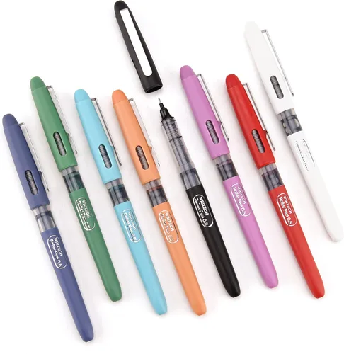 WRITECH Bolígrafo de rodillo de tinta líquida, punta extrafina de 0.5mm, escritura suave, secado rápido, bolígrafos de rodillo de 8 colores surtidos