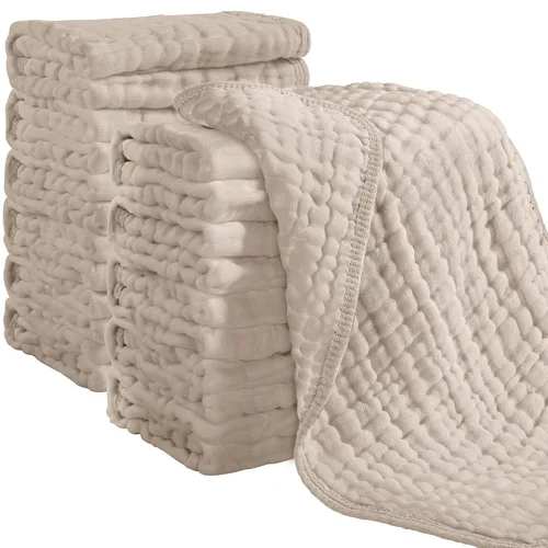 Looxii - Paquete de 12 trapos de muselina para eructos, 100 % algodón, grandes, 20 x 10 pulgadas, extrasuaves y absorbentes, para bebés, niños y