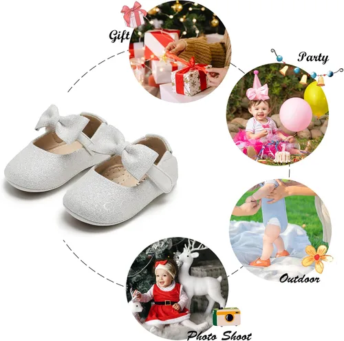 Miniatura 248 de Felix & Flora Zapatos de bebé de suela suave - Zapatos de bebé para caminar, mocasines, suela de goma, zapatos de cuna
