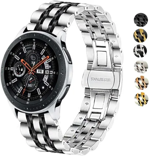 Correa compatible con Galaxy Watch de 1.812 pulgadas / Galaxy 3 de 1.772 pulgadas, 0.872 pulgadas, correa de repuesto de metal de acero inoxidable