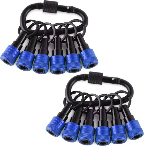 Juego de 12 llaveros con soporte para brocas, 1/4 de pulgada, vástago hexagonal para taladros de impacto, destornillador de tuerca, herramienta de