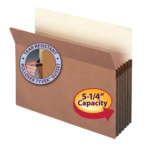 Miniatura 6 de Estuche para archivos de Smead. Pestaña de corte recto, expansión de 5-1/4", tamaño carta, redrope, 10 por caja (73234)
