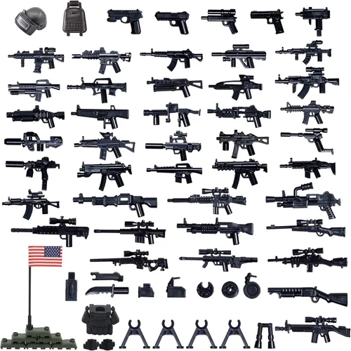 Miniatura 7 de Paquete de armas, accesorios de armas militares, juguetes modelo soldado de la Segunda Guerra Mundial, equipo militar, bloques de batalla