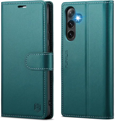 Miniatura 13 de FLIPALM Funda con cartera para Samsung Galaxy S25 FE, soporte para tarjeta de crédito con bloqueo RFID, cubierta protectora a prueba de golpes