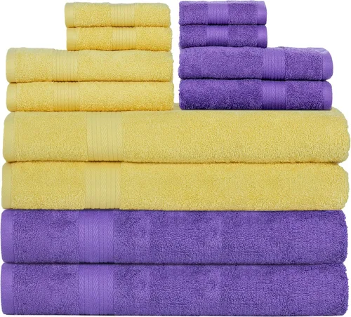Miniatura 45 de Ample Decor Juego de 12 toallas de baño de 600 GSM, 100% algodón, 4 toallas de baño, 4 toallas de mano, 4 paños de lavado, absorbentes y suaves
