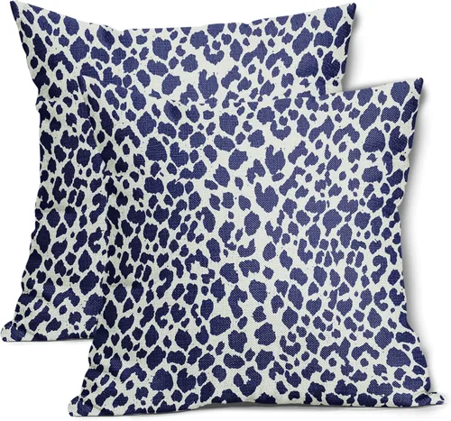 Miniatura 30 de Juego de 2 fundas de almohada de 16 x 16 pulgadas con estampado de leopardo, diseño de leopardo, con cremallera, decoración del hogar para sofá