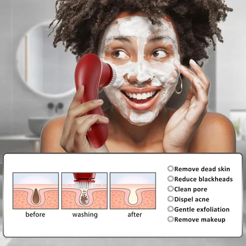 Miniatura 2 de Cepillo de limpieza facial, limpiador facial eléctrico, cepillo de limpieza facial recargable IPX-7 impermeable giratorio para exfoliación, masaje