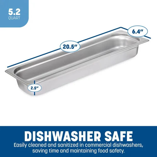 Miniatura 3 de Carlisle FoodService Products Durapan - Sartén larga de vapor para catering, hoteles y restaurantes, acero inoxidable, 1/2 tamaño 2.5 pulgadas