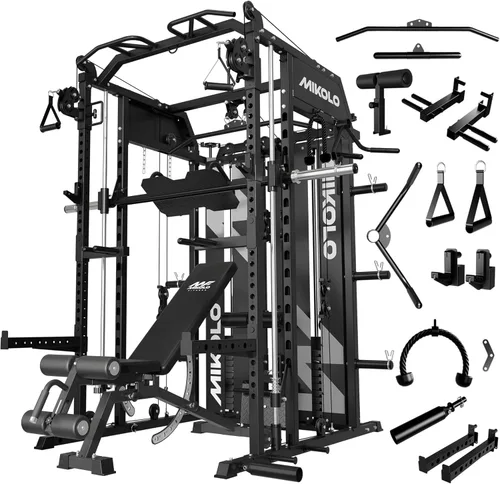 Miniatura 15 de Mikolo Smith - Máquina con pila de pesas, sistema de gimnasio en casa con sistema de gimnasio en casa con tracción LAT y cruce de cables, entrenador