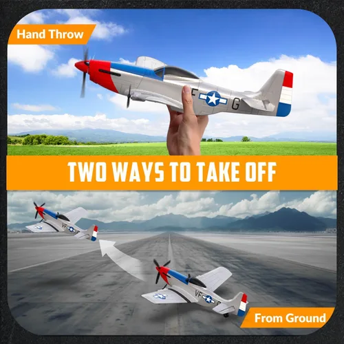 Miniatura 7 de VOLANTEXRC Avión RC de 3 canales con control remoto, avión de combate, juguetes, estabilizador de giro de 6 ejes a 2.4GHz, avión planeador RTF