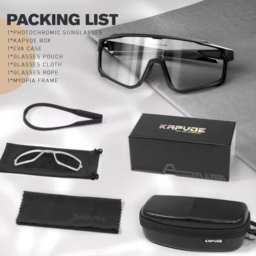 Miniatura 6 de KAPVOE Gafas de ciclismo fotocromáticas para hombres y mujeres, gafas de sol para bicicleta de montaña MTB, deportes, transición, triatlón, carrera