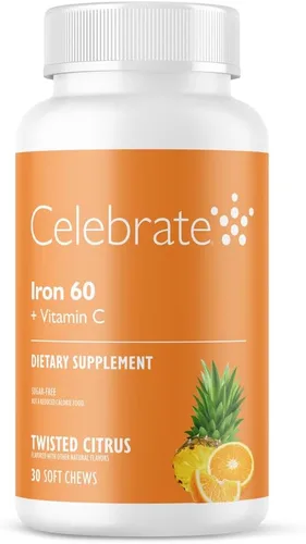 Miniatura 7 de Celebra vitaminas hierro con vitamina C masticables, 30 mg de hierro, uva, vitaminas bariátricas para pacientes con WLS, incluyendo gastrectomía