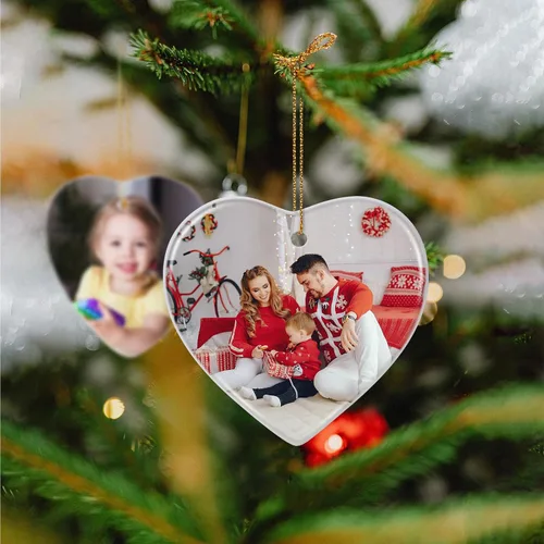 Miniatura 4 de Adornos de foto de perro personalizados, adornos personalizados con nombre y foto de cachorro de mascota para el árbol de Navidad, regalos