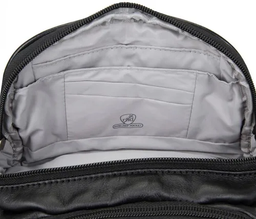 Miniatura 4 de Travelon Riñonera de cuero con bloqueo RFID - Negro