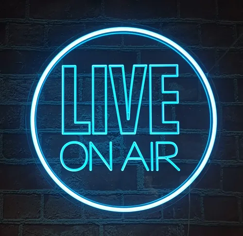 NOXTROND Letrero de luz de neón Live On Air, redondo con luz LED alimentada por USB, regulable, para Tiktok, Twitch Streamer, Gamer, sala de juegos,