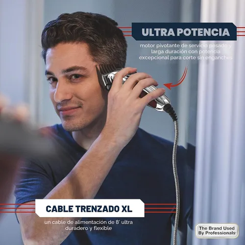Miniatura 5 de Wahl USA Pro Ultra Quiet - Cortadora de pelo con cable de alto torque ultra silenciosa para funcionamiento ultra silencioso y temperaturas