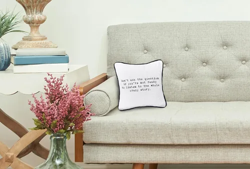 Miniatura 2 de C&F Home Almohada decorativa de 10 x 10 pulgadas con diseño de Crazy Story Funny Humor para todas las estaciones, decoración para el hogar, sala