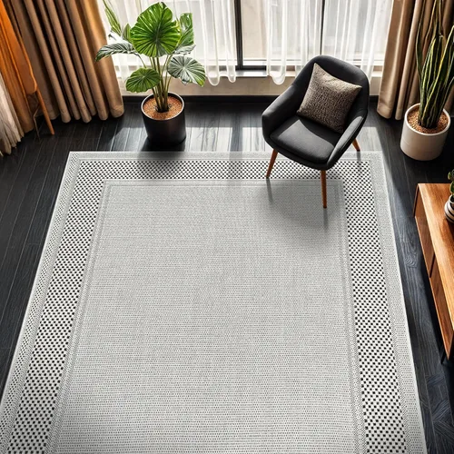 Miniatura 14 de CAMILSON Easy Alfombra de yute, 2 x 3 pulgadas, interiores y exteriores, fibra gris oscuro, para sala de estar, patio y cocina, diseño tejido