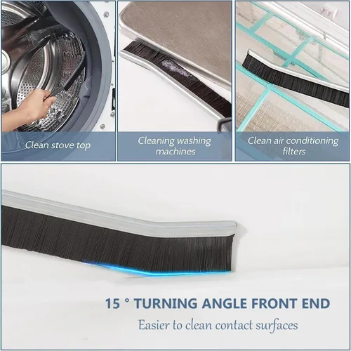 Miniatura 6 de Cepillo de limpieza de huecos de baño, cepillos de cerdas duras, cepillo multifuncional de limpieza de ranura de mano, cepillo de esquina muerta