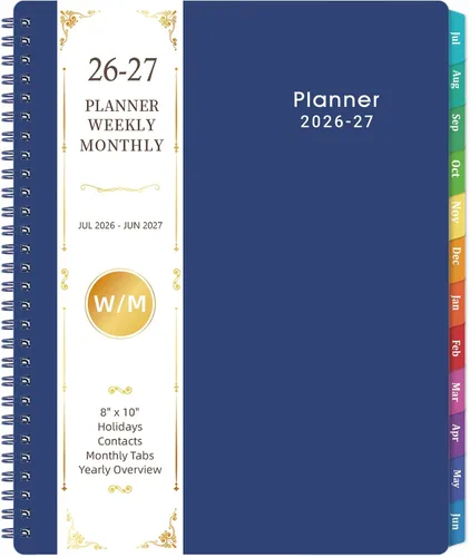 Miniatura 10 de Agenda mensual 2026-2027, calendario de 2 años 2026-2027, enero 2026 a diciembre 2027, 9 x 11 pulgadas, agenda de 24 meses con cubierta en relieve