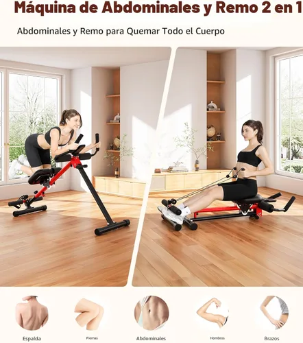 Miniatura 2 de Yoleo 2 in 1 Ab & Rowing Machines for Home, Foldable Ab Workout Equipment, Ab Trainer Machine for Stomach Workout, Ab Crunch Machine with Foam