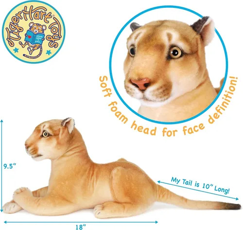 Miniatura 2 de TigerHart Monique The Mountain Lion - Peluche de 18 pulgadas (medida de cola no incluida)