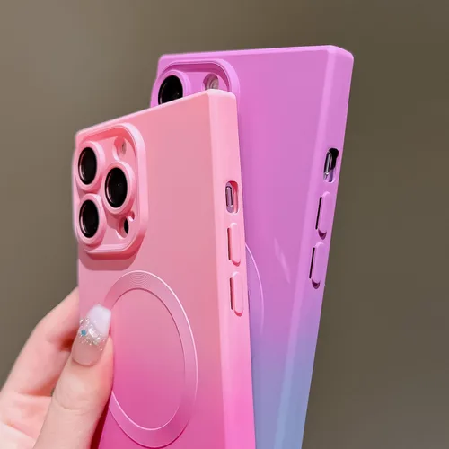 Miniatura 4 de Funda cuadrada para iPhone 12 Pro, compatible con MagSafe, protector completo de lente de cámara, funda multicolor de lujo para mujeres y niñas